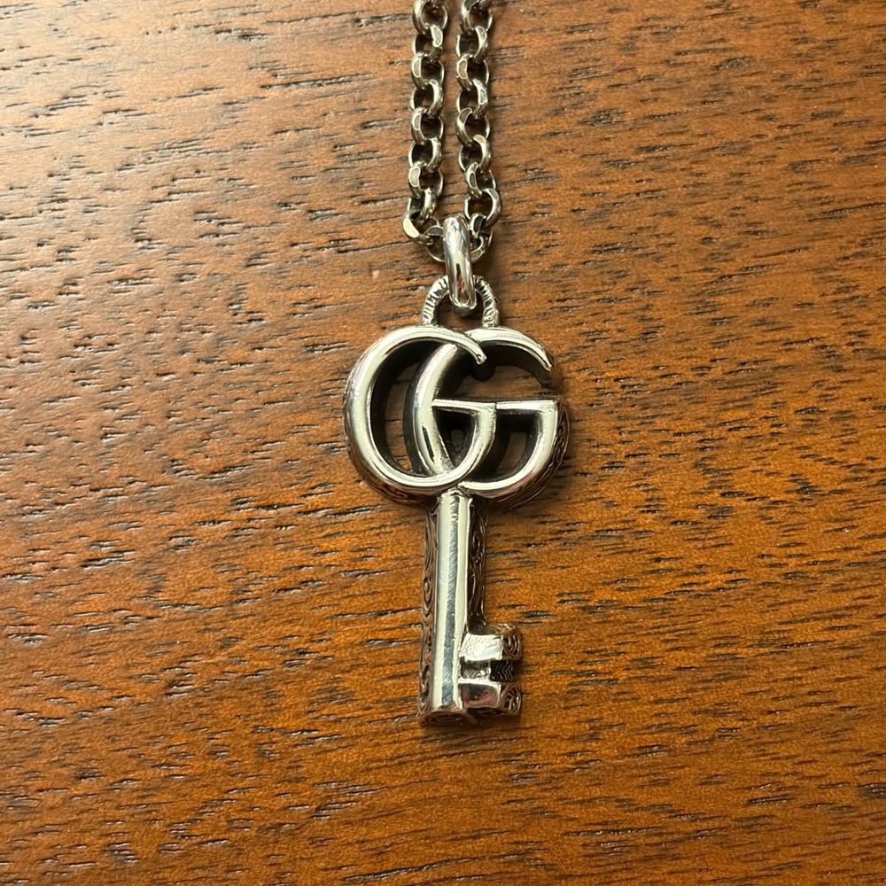 Gucci GG Marmont key pendant necklace Silver Sterling